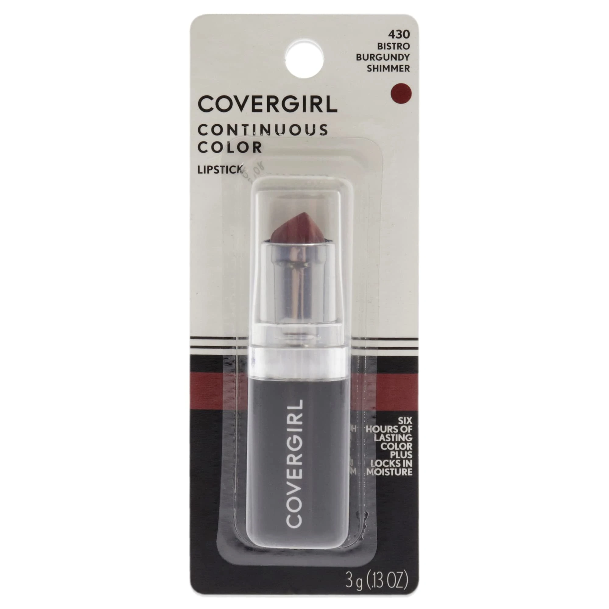 CoverGirl Continuous Color Lipstick - 430 Bistro Burgundy For Women 0.13 oz Lipstick