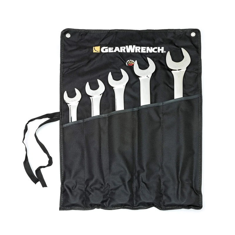 GearWrench 5 Piece SAE 12 Point Long Pattern Combination Wrench Set | 81921 - Image 1