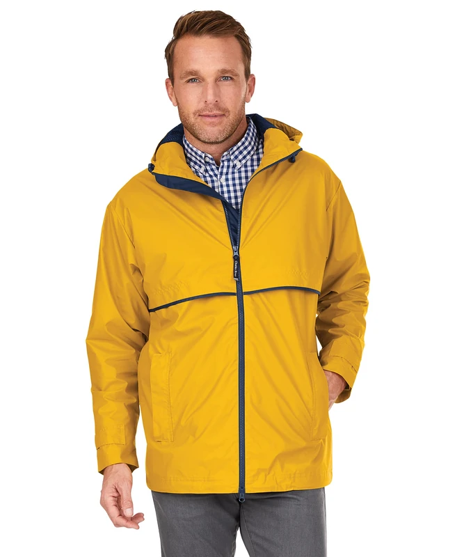 Charles River Apparel Men's New Englander Waterproof Rain Jacket (Reg & Ext Sizes), Yellow/Navy, 3XL - Image 1