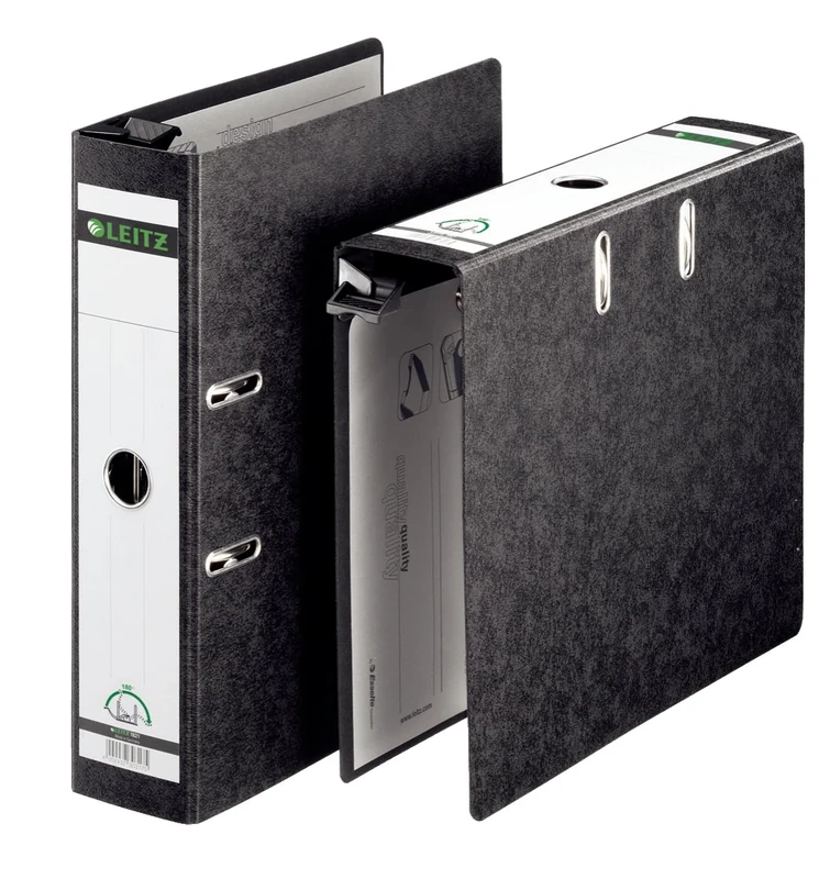 Leitz 80 mm A4 180 Lever Arch Suspension On Board Spine Paper File - Black, Pack of 5