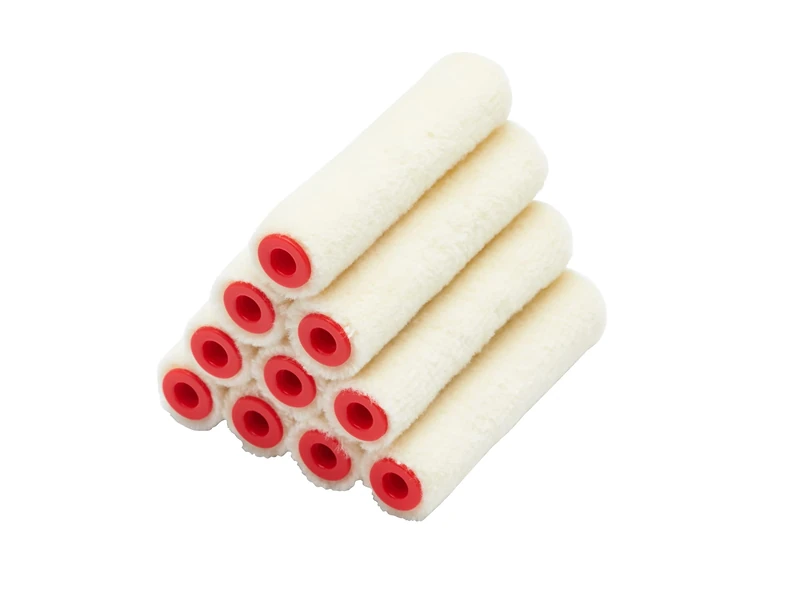 ProDec 10 pack 4 inch Gloss Pile Mohair Mini Paint Rollers for a Smooth Finish with Gloss and Satin Paints, Varnish and Woodstains on Skirting Boards, Window Sills, Doors, Cabinets, Metal and More, 4"