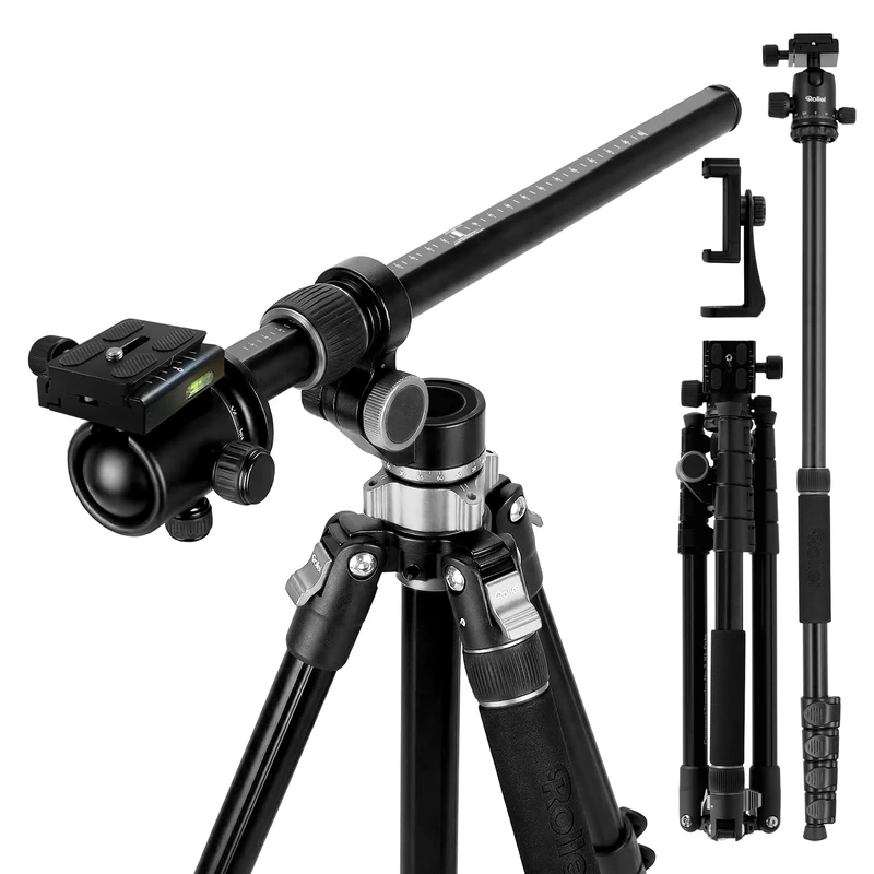 Rollei C5i - Aluminum Tripod with Panoramic Ball Head - ARCA SWISS compatible - Max. Load 8 kg - Max. height 159 cm - Titanium