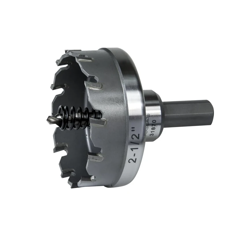 Klein Tools 31870 Heavy Duty Hole Cutter, 2-1/2-Inch Carbide Hole Cutter Cuts Stainless Steel, Mild Steel, Iron, and Copper