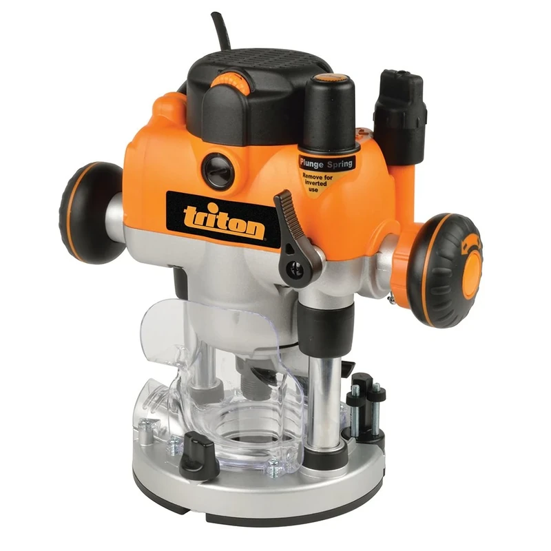 Triton Dual Mode Precision Plunge Router – 1400W, Adjustable Depth, Variable Speed Woodworking Router, Orange (MOF001 / 330085)