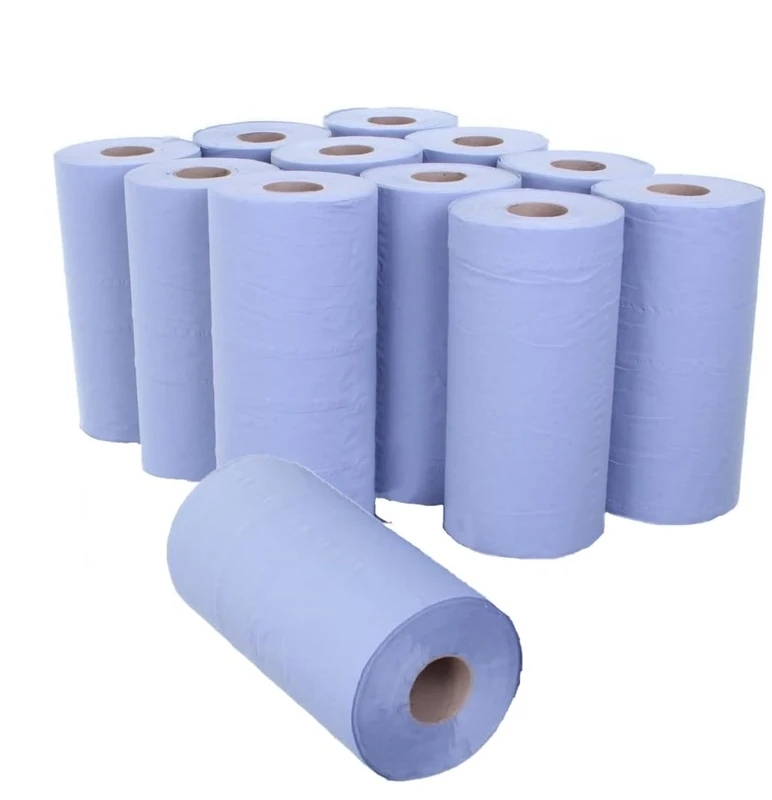 2WORK KF03807 2-Ply Hygiene Roll, 20 Inch, Blue, Pack of 12