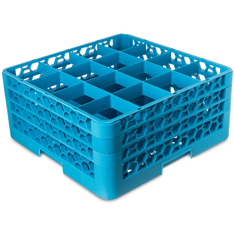 Utopia Warewashing, CARG16-314000-B01001, 16 Compartment Glass Rack + 3 Extenders (Box of 1) - Image 1