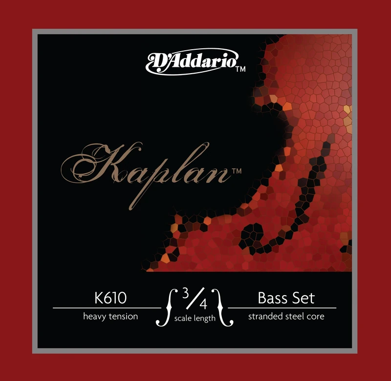 D'Addario Kaplan Bass Strings - Full Set - K610 3/4H - For Upright Bass, Double Bass - 3/4 Scale, Heavy Tension