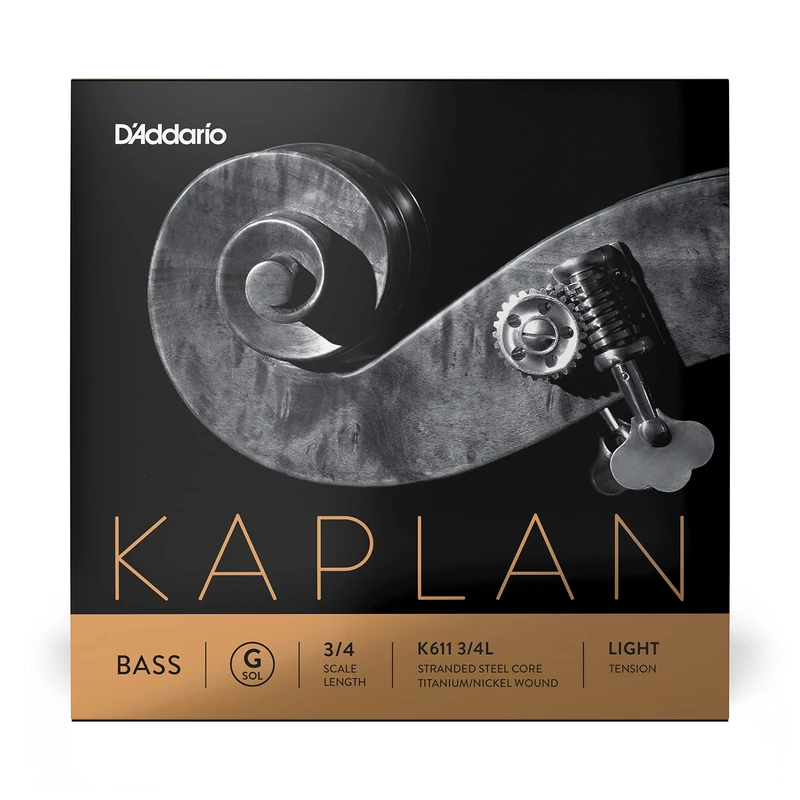 D'Addario Kaplan Bass String - Single G String - K611 3/4L - For Upright Bass, Double Bass - 3/4 Scale, Light Tension
