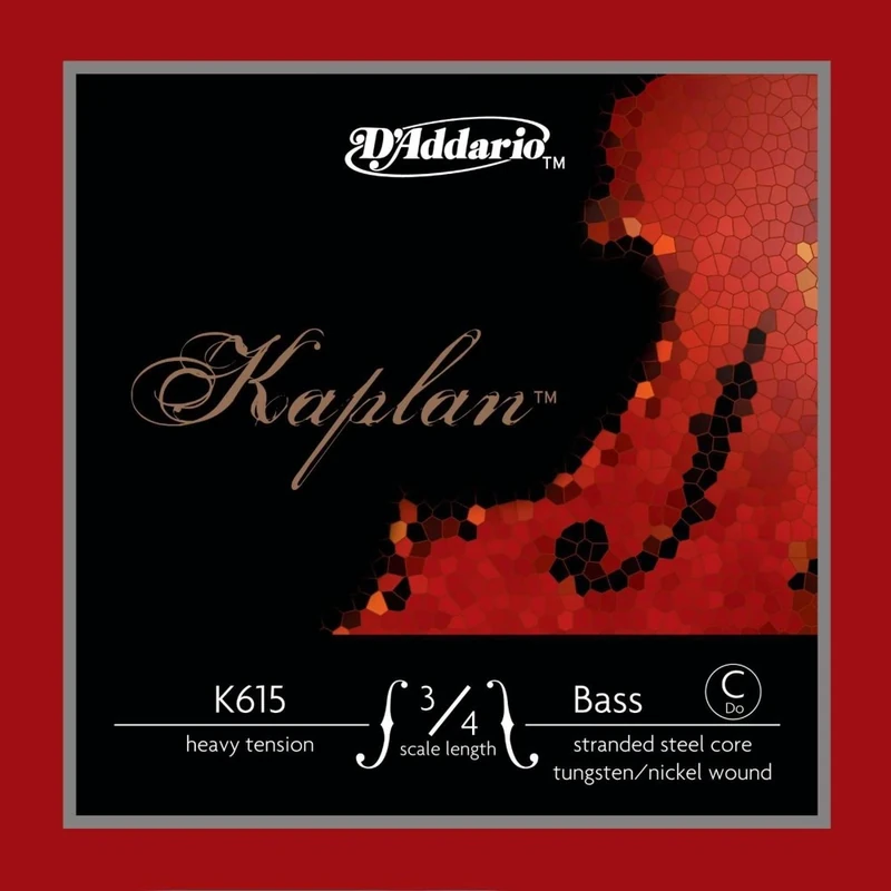 D'Addario Kaplan Bass String - Single C (Ext. E) String - K615 3/4H - For Upright Bass, Double Bass - 3/4 Scale, Heavy Tension