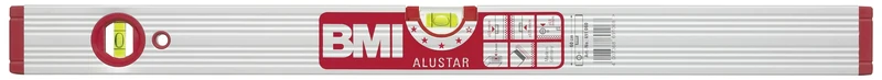 BMI 691120M "Alustar" Alu-Spirit Level with Magnet, Silver/Red, 120 cm - Image 1