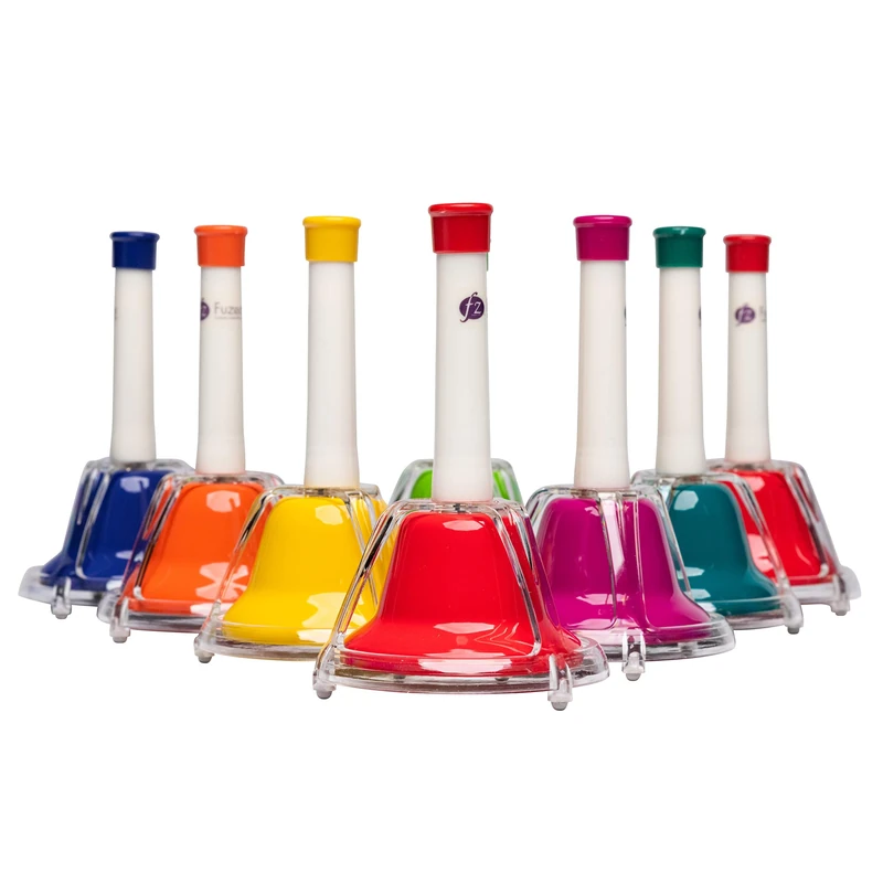 FUZEAU - 70608 - Set of 8 tuned bells - 2 in 1 - Shake to strike - 1 colour = 1 note - Original - Colourful - Suitable for ages 3 years and above