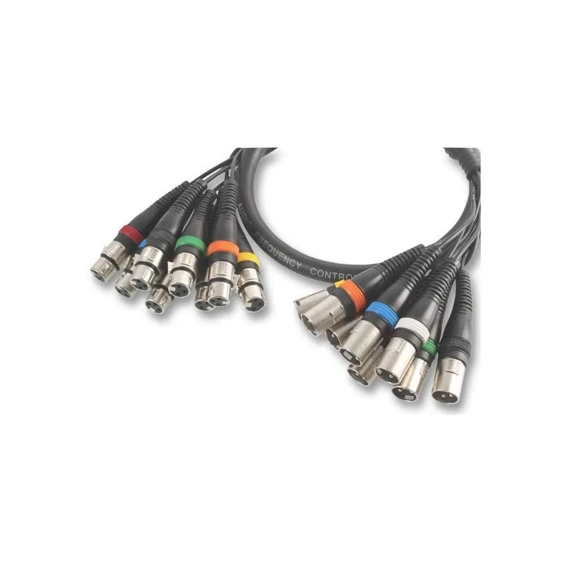 Pulse PLS00099 8 Way XLR Male to Female Loom, 6m, Black