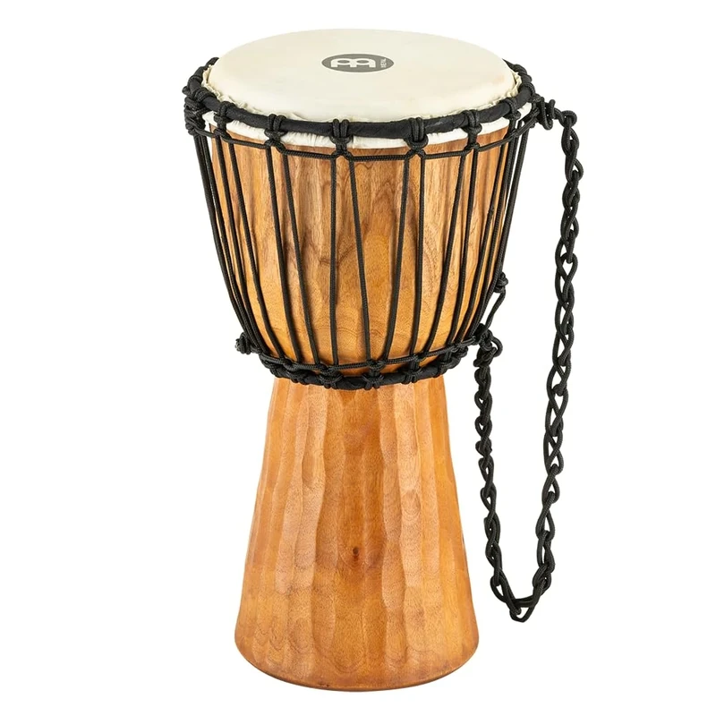 Meinl Percussion Rope Nile Djembe - Small Handdrum - With Goat Head - Diameter 8 Inches - Mahogany, Natural (HDJ4-S)