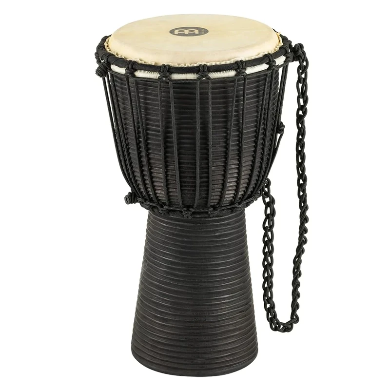 Meinl Percussion Rope River Djembe - Small Handdrum - With Goat Head - Diameter 8 Inches - Mahogany, Black (HDJ3-S)