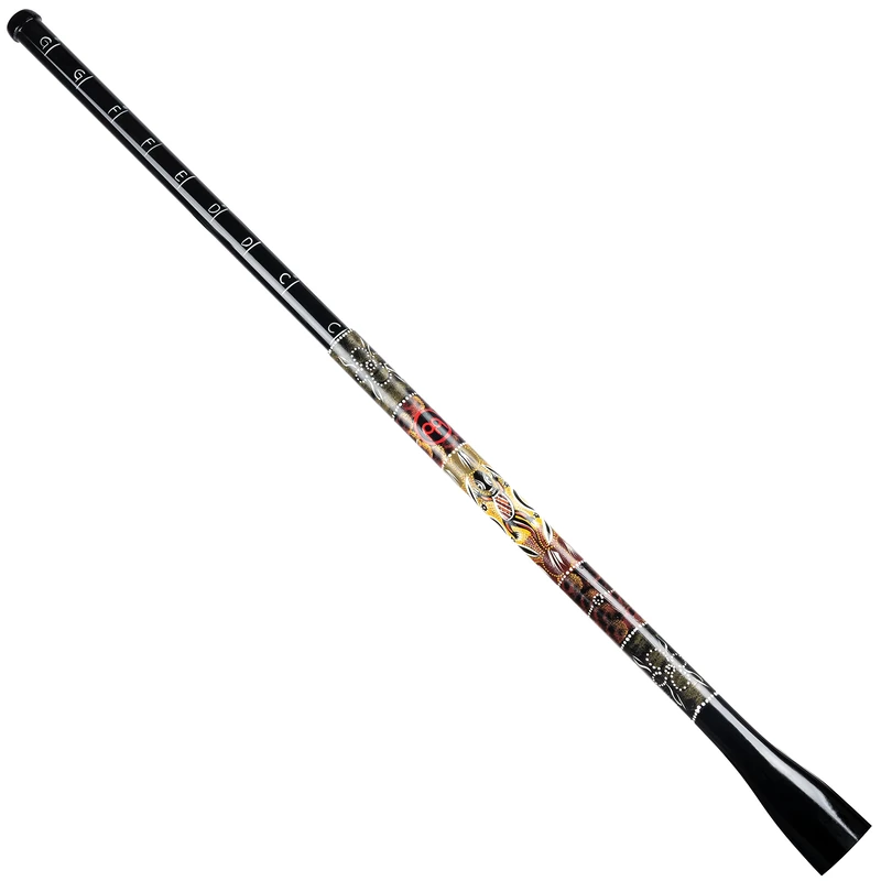 Meinl Percussion Synthetic Trombone Didgeridoo - Pitch-adjustable Wind Instrument - Tuning G, F, E, D, C - Fiberglass, Multicolored (TSDDG1-BK)