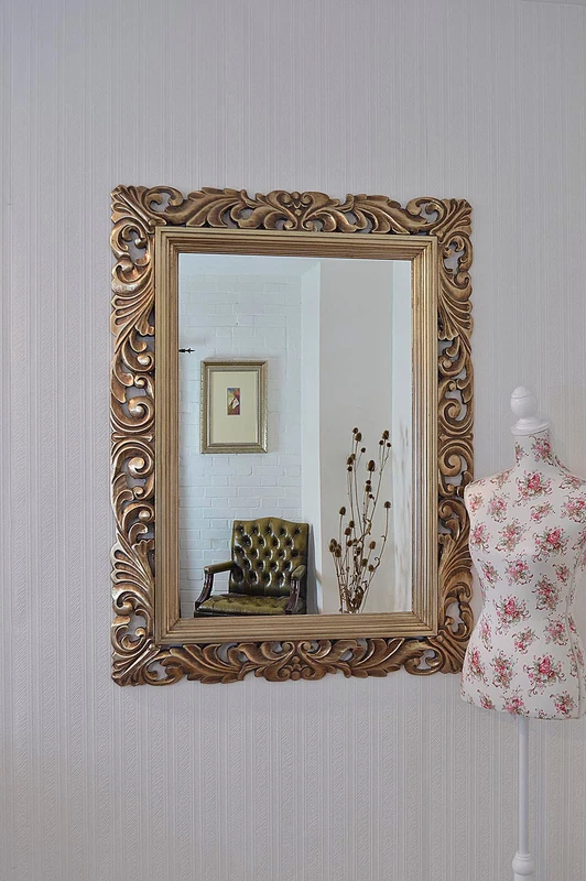 Mirror 4FT X 3FT (122cmx92cm) Large Silver Hairdressors Salon Carved Solid Wood Frame Beautiful Antique Design Ornate Shabby Chic Over Mantle Big Wall 24" x 36" Glass Size