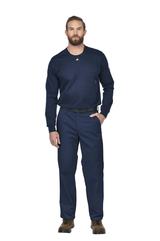 Bulwark FR Men's 9 Oz Twill Cotton Work Pant, Navy, 44W x 32L