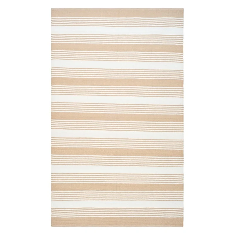 Safavieh Eco-Friendly Indoor Hand Made Rectangle Area Rug, Recycled Plastic Collection, TMF155, in Beige, 122 X 183 cm for Living Room, Bedroom or Any Indoor Space