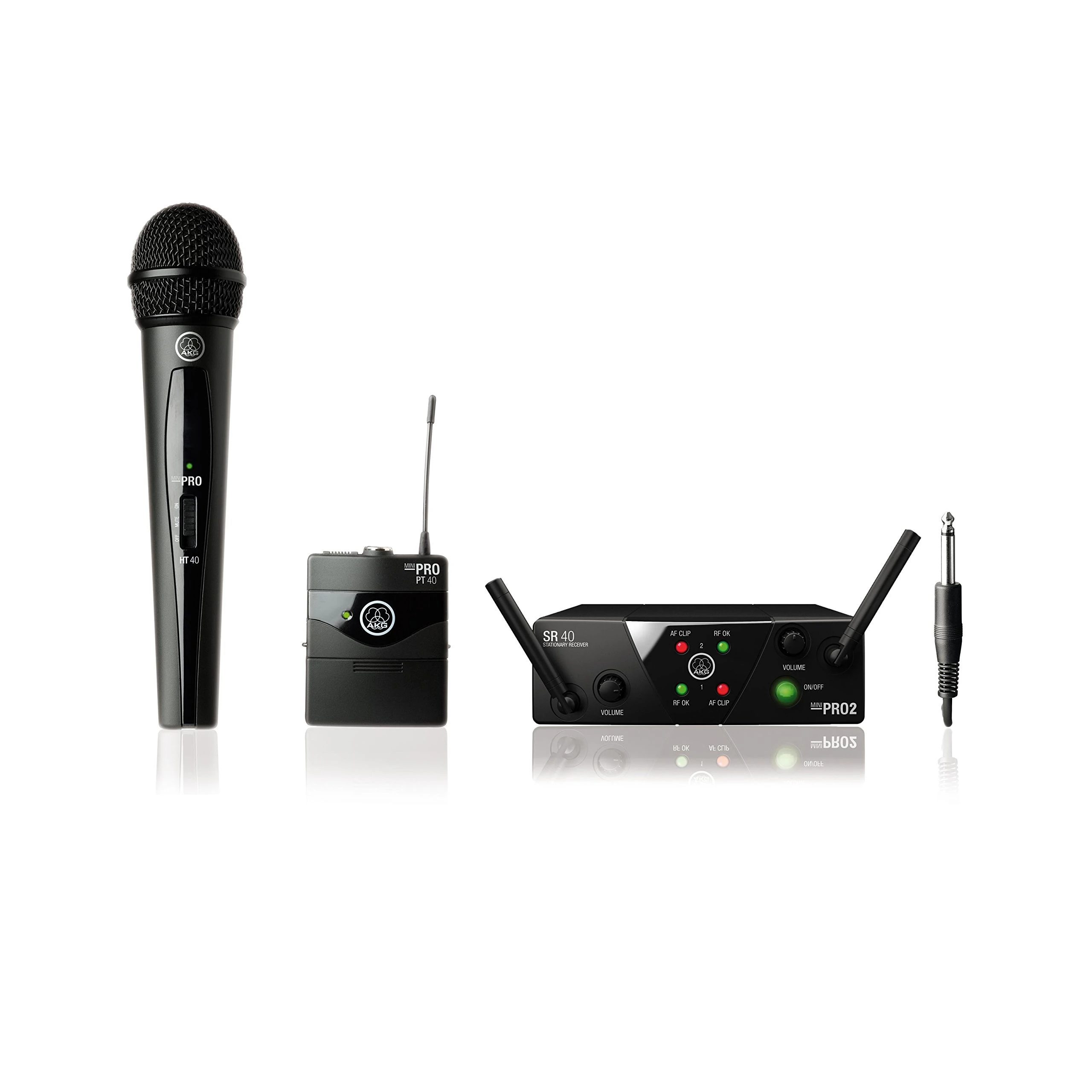 AKG WMS40 Mini Dual Mix Wireless System - Microphone/Instrument, ISM/CH70, WMS40 Mini 2 Mix system