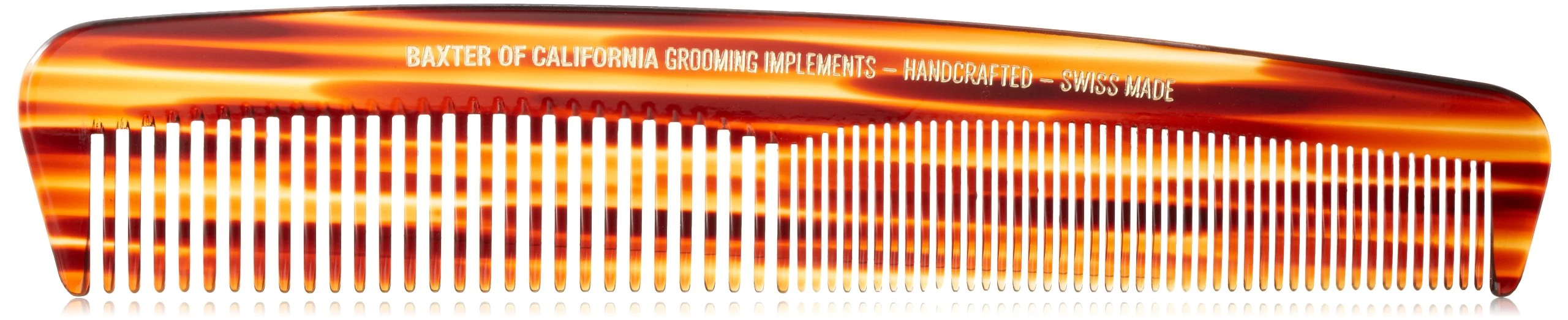 Baxter of California Beard Comb Men Large Size - Handcrafted & Swiss-Made - Crafted From Natural Tree Pulp Cellulose