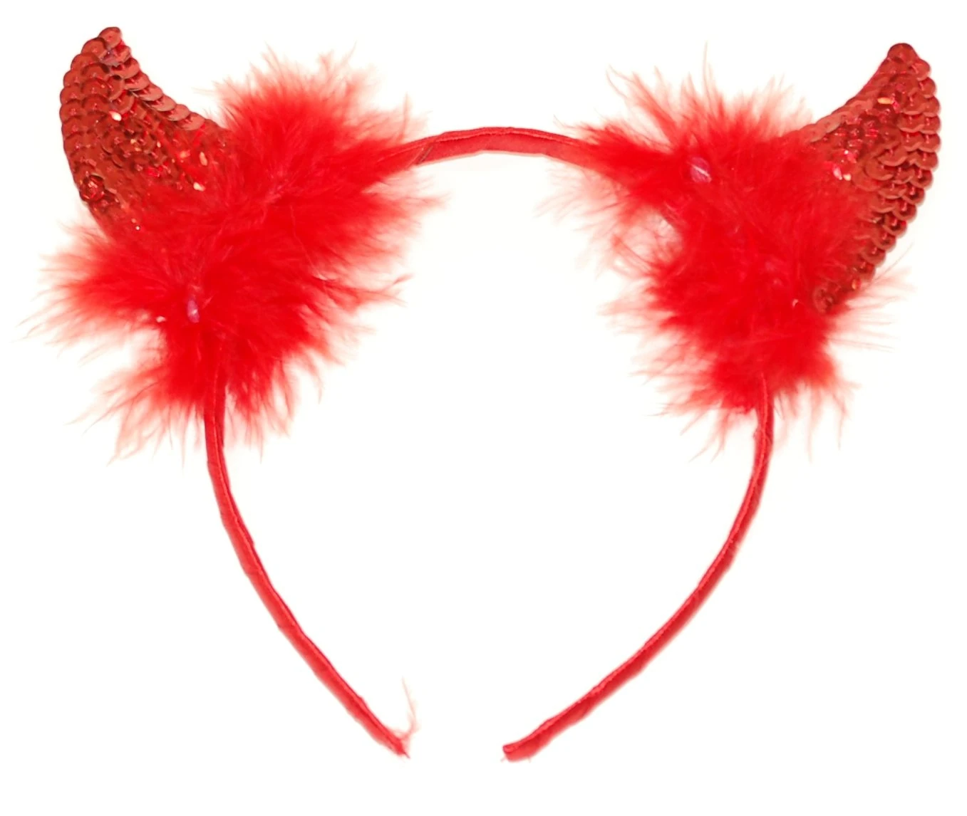 Fun pair of red sequin Devils horns on head band, Alice band , Great Hen nights, fancy dress.