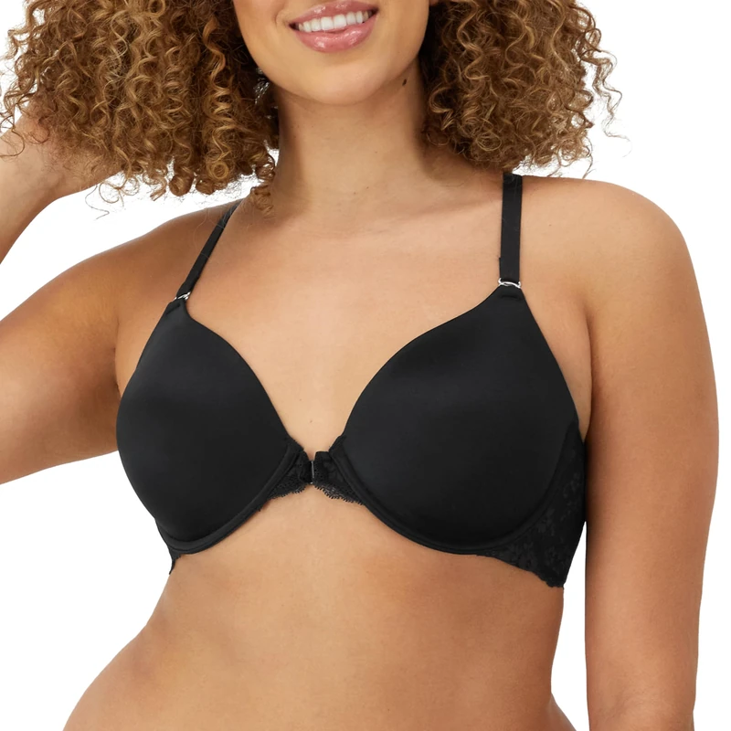 Maidenform Women's Pure Genius T.back Plain Everyday Bra, Black, 34B (Manufacturer Size: 90B)