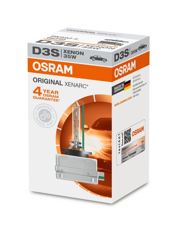 OSRAM XENARC ORIGINAL D3S HID, Xenon Headlight Bulb 66340HBI, Folding Carton Box (1 piece)