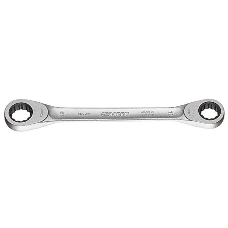 Gedore 4R-17X19 17 x 19 mm Double Ring Ratchet Spanner - Silver