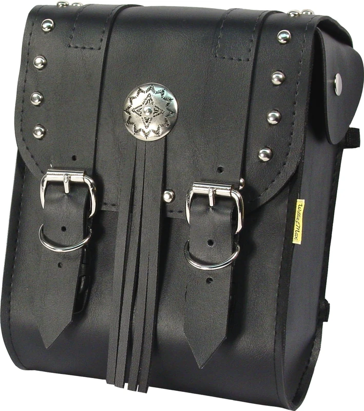 Willie & Max by Dowco 58480-00 American Classic Series: Synthetic Leather Motorcycle Sissy Bar Bag, Black, Universal Fit, 6 Liter Capacity