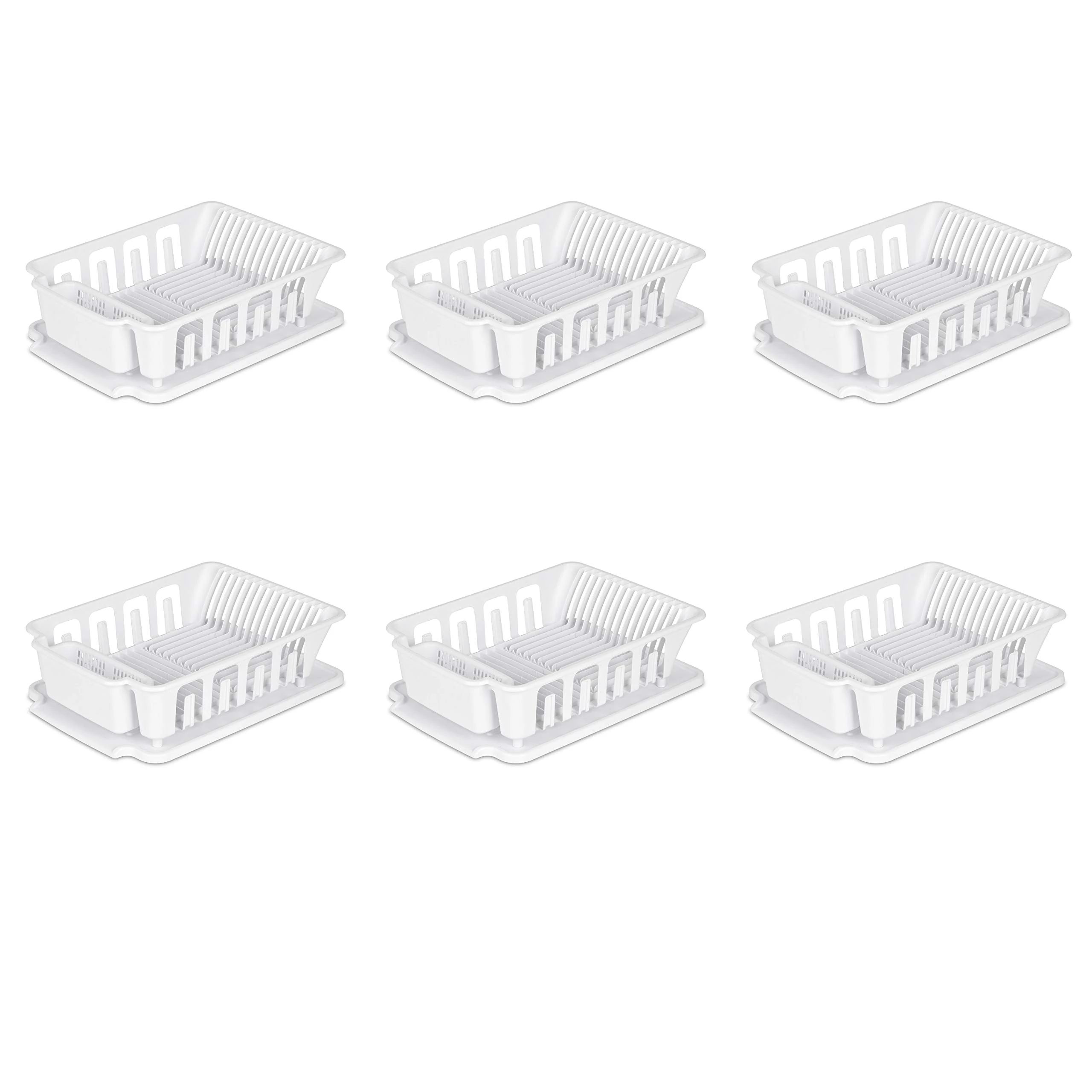 Sterilite 06278006 Large 2-Piece Sink Set, White, 6-Pack