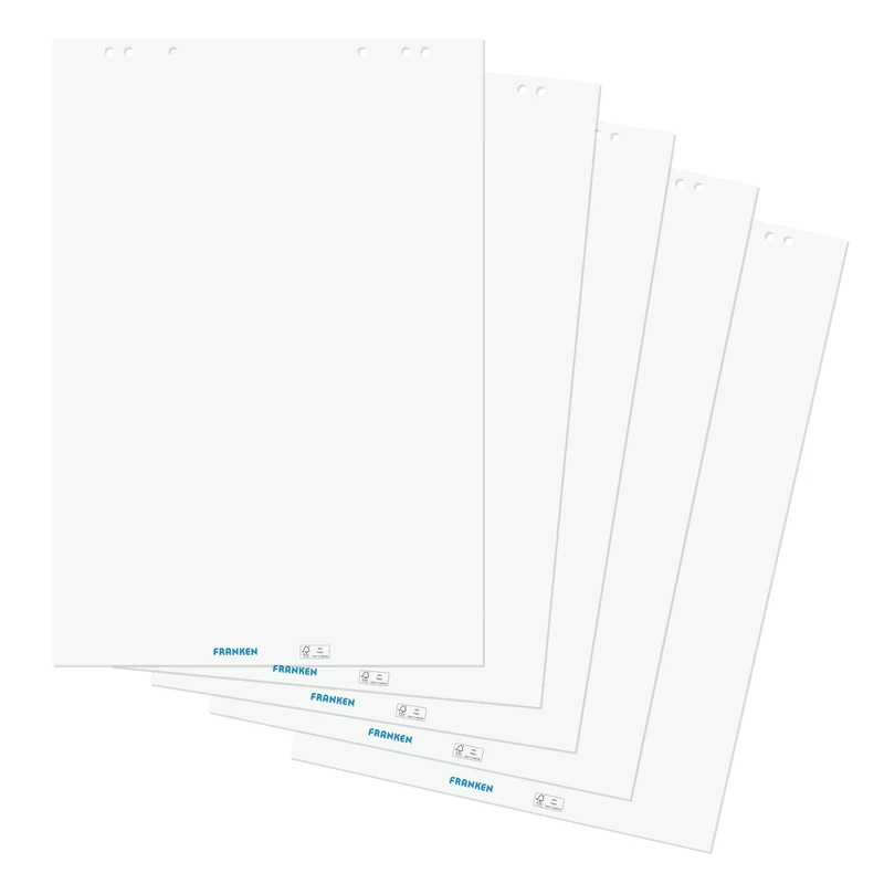 Flipchart Paper White Size 68 x 98 cm Pad 100 Sheets 5 PC