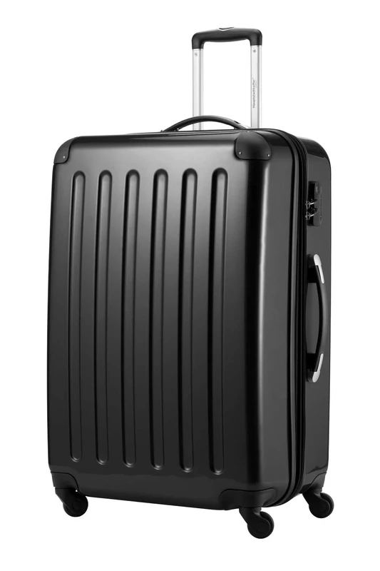 Hauptstadtkoffer® · Hard-side suitcase BLACK high gloss · Dimension ca. 75 x 52 x 32 cm + 4 cm volume expansion · max. 130 liter volume