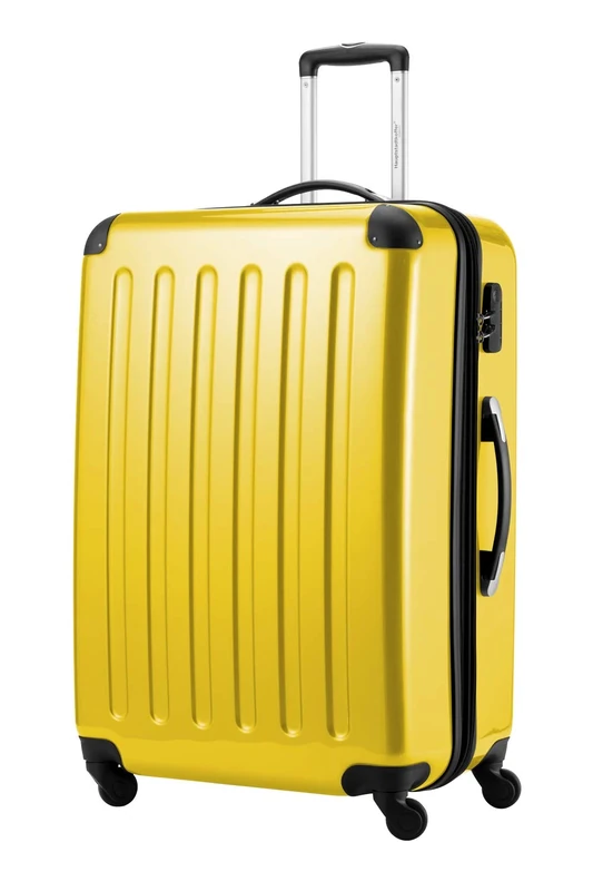 HAUPTSTADTKOFFER® · Hard-Side Suitcase Yellow high Gloss · Dimension ca. 75 x 52 x 32 cm + 4 cm Volume Expansion · max. 130 Liter Volume