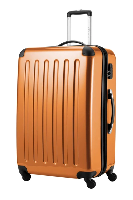 HAUPTSTADTKOFFER® · Hard-Side Suitcase Orange high Gloss · Dimension ca. 75 x 52 x 32 cm + 4 cm Volume Expansion · max. 130 Liter Volume