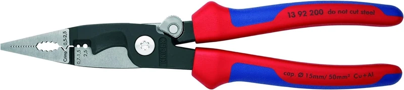 KNIPEX Pliers for Electrical Installation with Multi-Component Handles 200 mm, 13 92 200