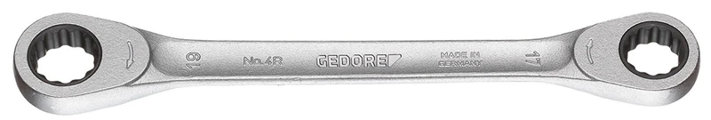 Gedore 4R-18X19 18 x 19 mm Double Ring Ratchet Spanner - Silver