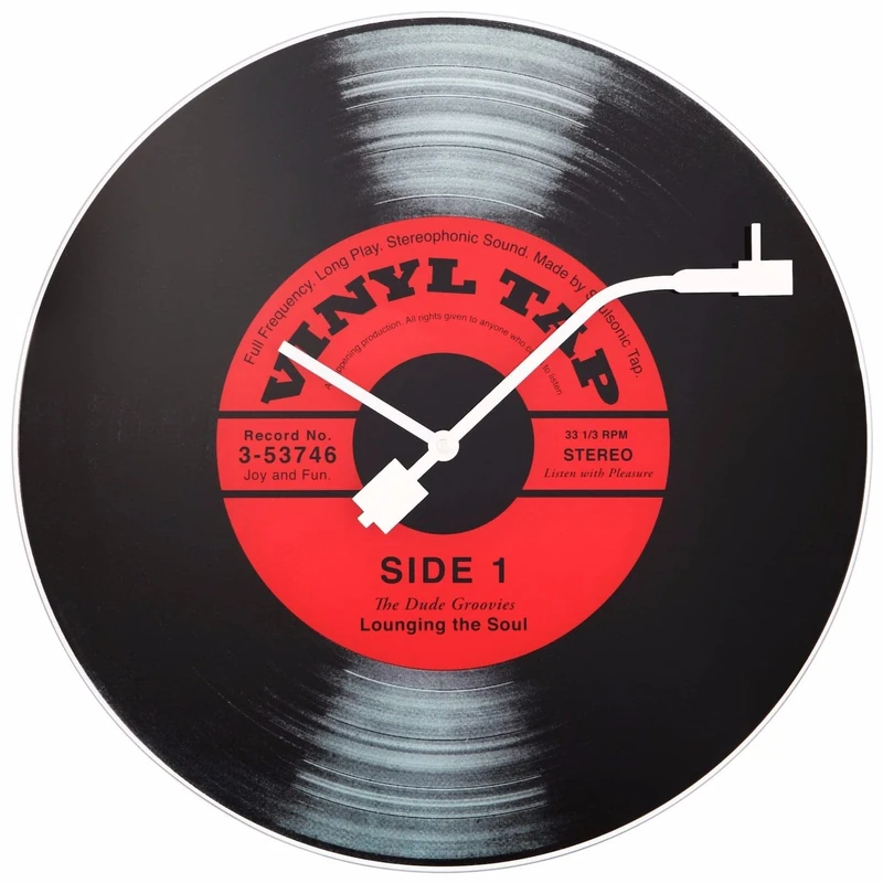 NeXtime wall clock "VINYL TAP", record design, made of glass, ø 43 cm - Image 1
