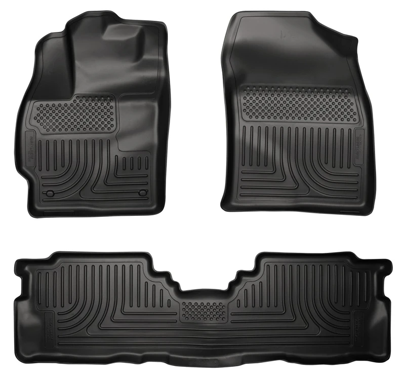 Husky Liners Weatherbeater Series | Front & 2nd Seat Floor Liners - Black | 98911 | Fits 2012-2017 Toyota Prius V 3 Pcs