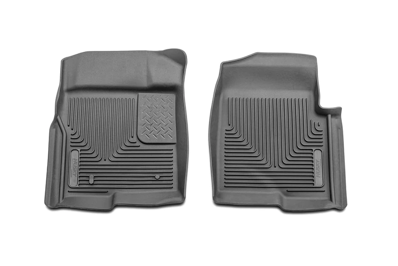 Husky Liners X-act Contour Series | Front Floor Liners - Black | 53311 | Fits 2009-2014 Ford F-150 SuperCrew/SuperCab/Standard Cab w/o Manual Transfer Case Shifter 2 Pcs