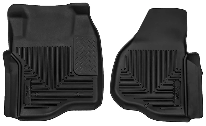 Husky Liners - X-ACT Contour | 2011-2016 Ford F - 250/F - 350 Crew Cab/SuperCab w/o Drivers Side Foot Rest Vehicle or Manual Transfer Case Shifter, Front Liners - Black, 2 pc. | 53301