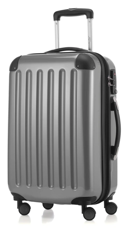 Hauptstadtkoffer Alex Cabin Suitcase 55x38x23 cm, 42 L, TSA Lock, Expandable Hard Shell Trolley PC/ABS, 3.2 kg, 4 Double Wheels, Silver