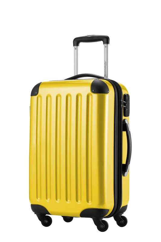 HAUPTSTADTKOFFER® · Hard-Side Cabin Luggage Yellow high Gloss · Dimension ca. 55 x 35 x 20 cm + 4 cm Volume Expansion · max. 45 Liter Filling Volume