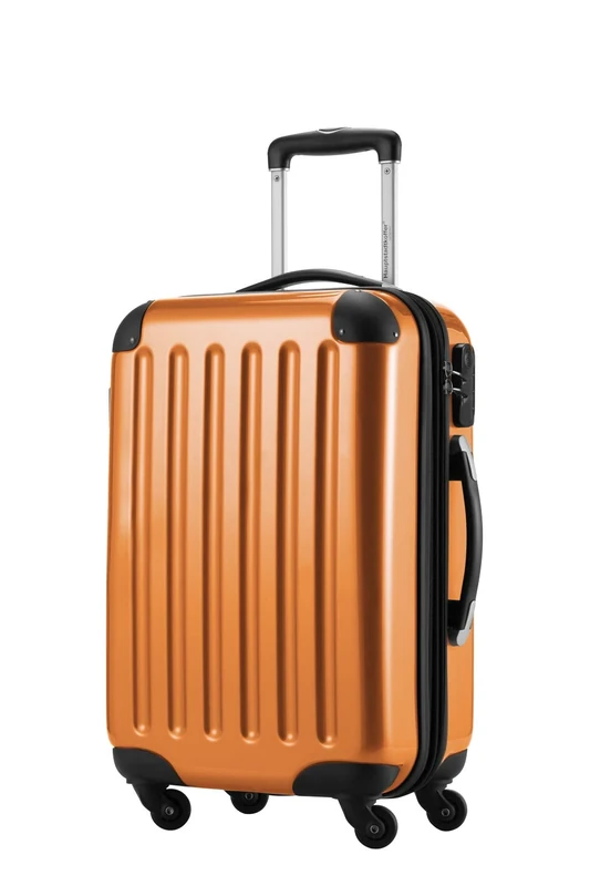 HAUPTSTADTKOFFER® · Hard-Side Cabin Luggage Orange high Gloss · Dimension ca. 55 x 35 x 20 cm + 4 cm Volume Expansion · max. 45 Liter Filling Volume