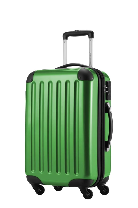 HAUPTSTADTKOFFER® · Hard-Side Cabin Luggage Green high Gloss · Dimension ca. 55 x 35 x 20 cm + 4 cm Volume Expansion · max. 45 Liter Filling Volume