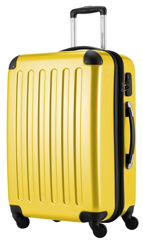 HAUPTSTADTKOFFER® · Hard-Side Suitcase Yellow high Gloss · Dimension ca. 63 x 42 x 28 cm + 4 cm Volume Expansion · max. 87 Liter Filling Volume