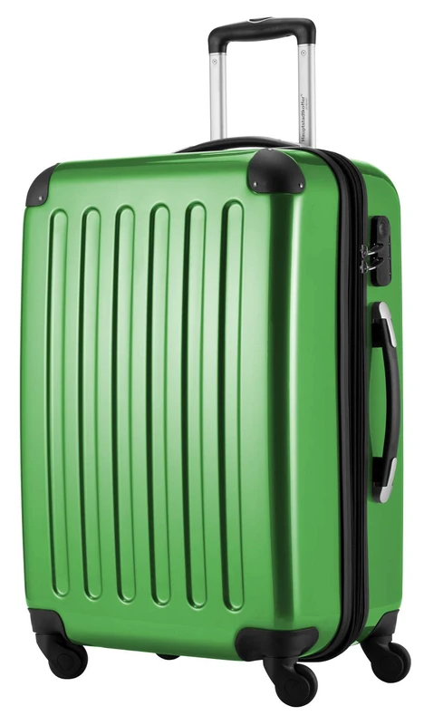 HAUPTSTADTKOFFER® · Hard-side suitcase GREEN high gloss · Dimension ca. 63 x 42 x 28 cm + 4 cm volume expansion · max. 87 liter filling volume