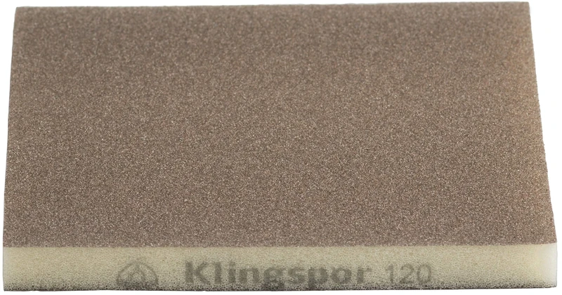 KLINGSPOR Abrasive Sponge SW 501 123 x 96 x 12.5 MM, Pack of 100, 120 Grain 125281