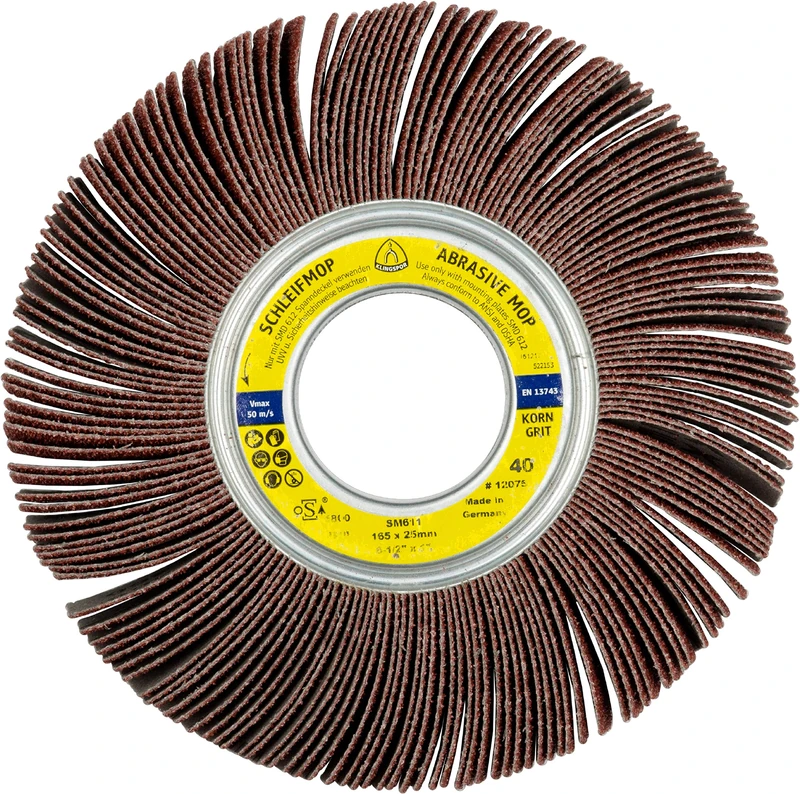 Klingspor 12165 SM 611 Abrasive Mop Wheels LS 309 X 200 X 50 mm Grit 40 Pack – 3