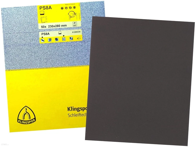 KLINGSPOR PS sanding sheets, strip 8 C, 230 x 280 MM/Pack of 50/100 Grain, 269435