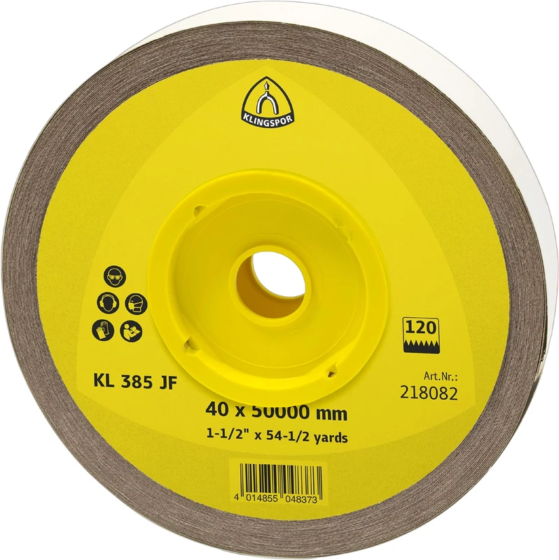 KLINGSPOR Abrasive Roll KL 385 JF 50000 x 50 MM 100 Grain, 218098